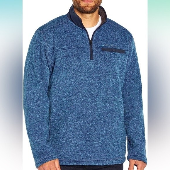 Eddie Bauer Sweater Fleece Quarter Zip Pullover in Twilight Heather Size XXL - Picture 1 of 11